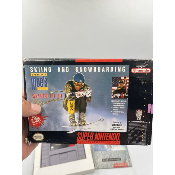 Tommy Moe's Winter Extreme: Skiing & Snowboarding Super Nintendo SNES Complete! - Picture 12 of 16